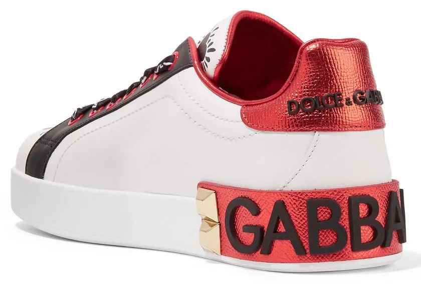 Amore Portofino Embellished Leather Sneakers