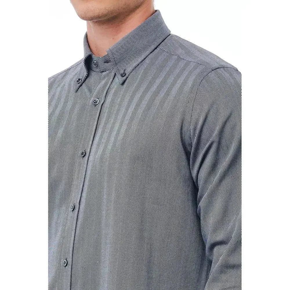 Bagutta Blue Cotton Men Shirt