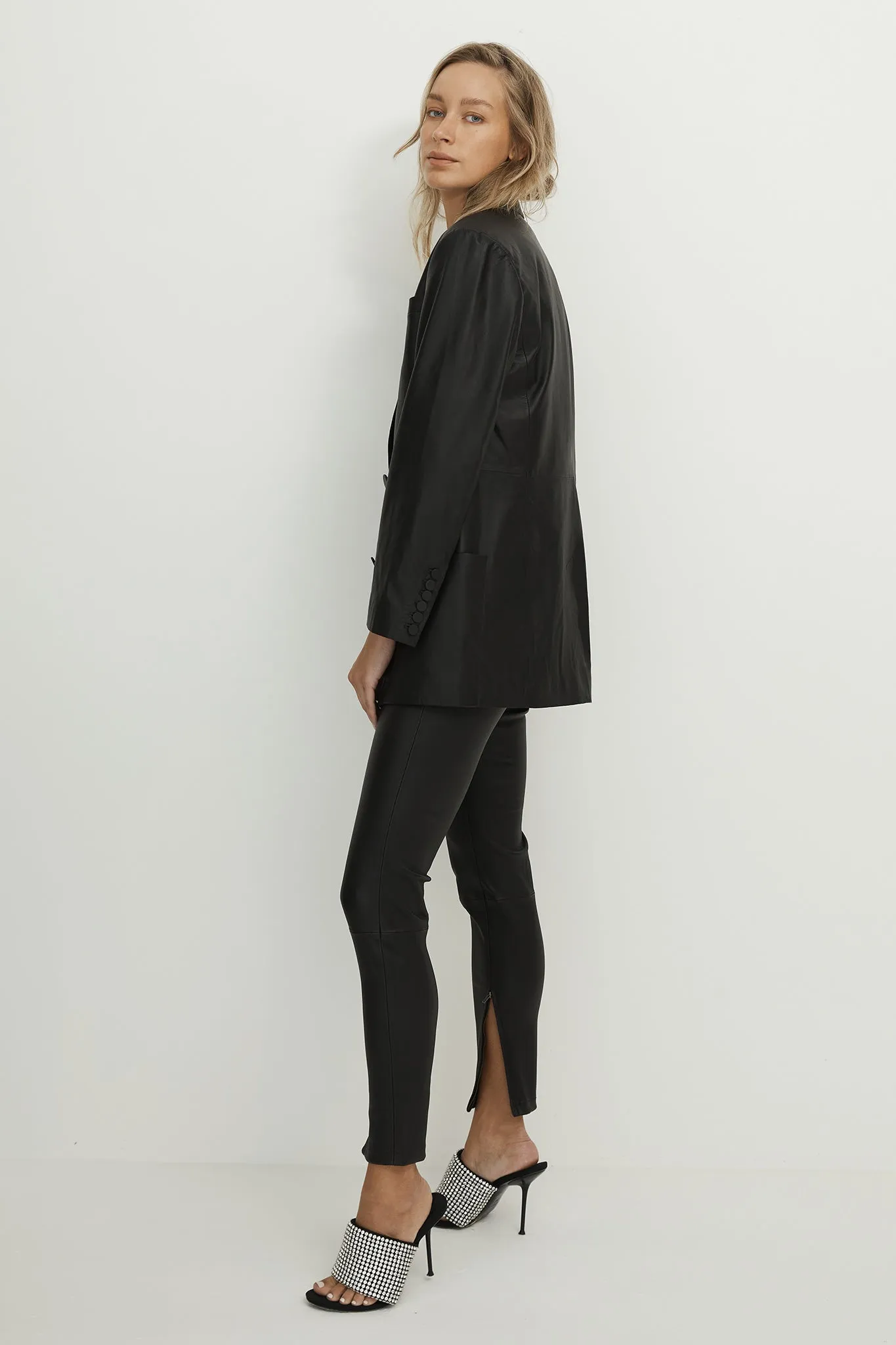 Broome Blazer Black Leather