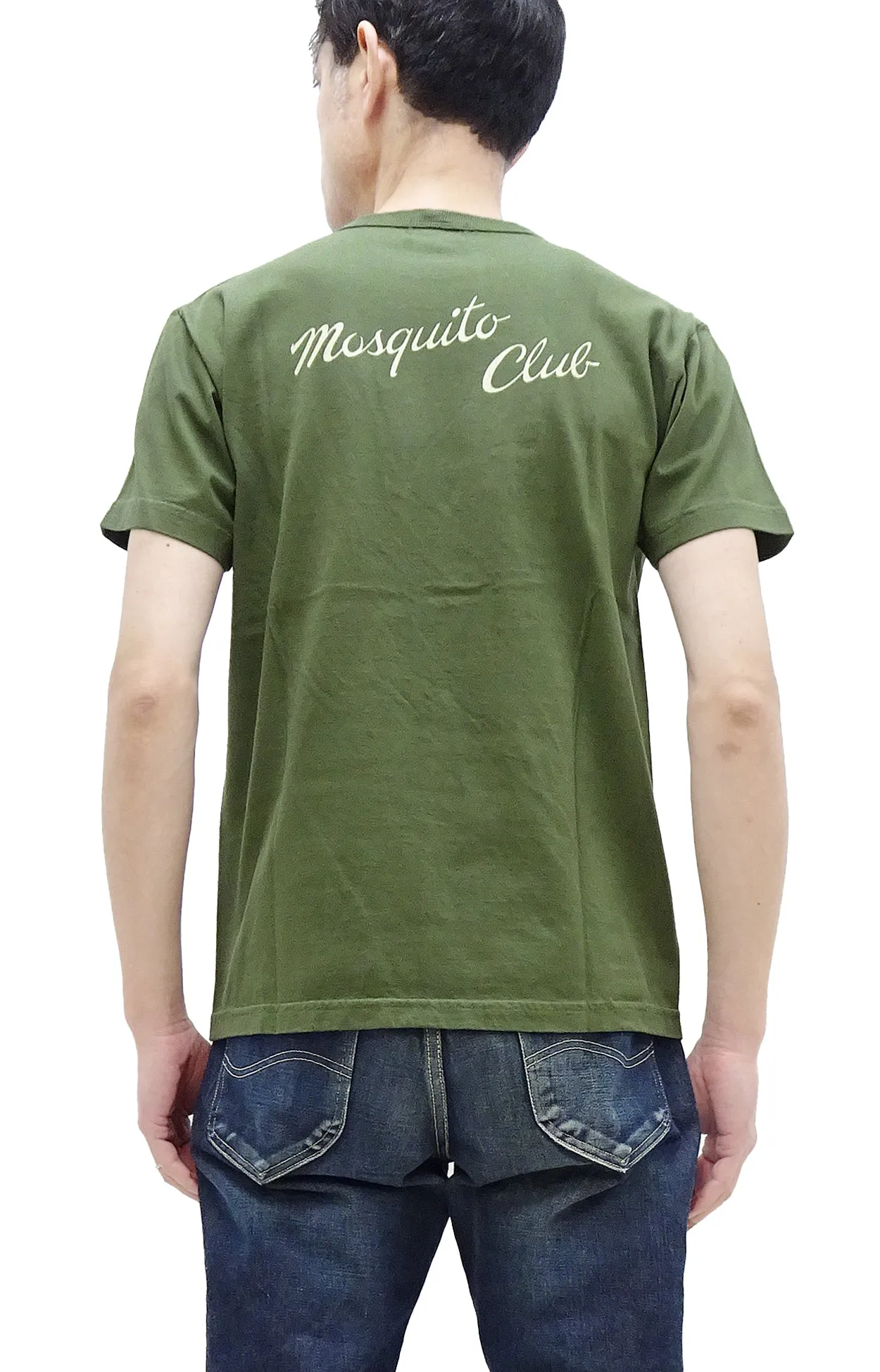 Buzz Rickson T-shirt Men's USAF Mosquitoes Military Graphic Short Sleeve Loopwheeled Tee BR79345 149 Olive