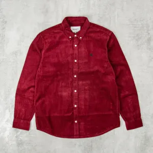 Carhartt WIP Madison Cord L/S Shirt - Malbec / Black