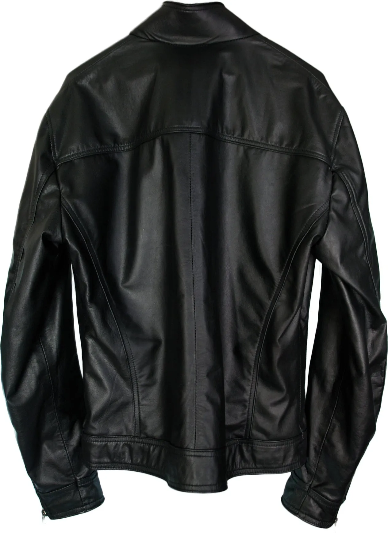 DURSS Leather Jacket in Black - Lightweight Calfskin