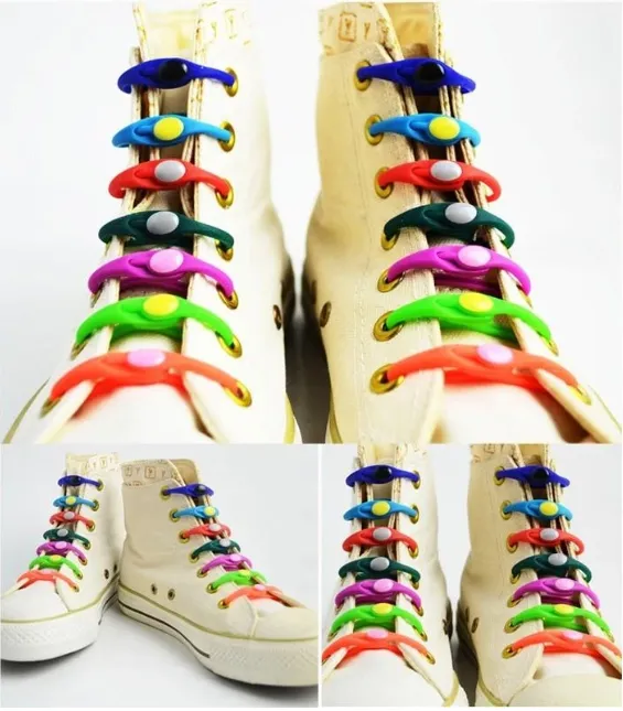Elastic Silicone Shoelaces 12pcs Lazy No Tie Athletic Running Sport Shoelaces Children and Adult Shoe Strings For NMD sneakers