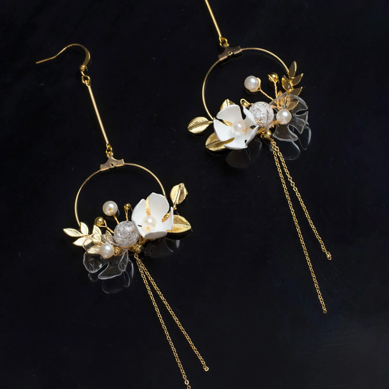 Floral Garland Drip Earrings