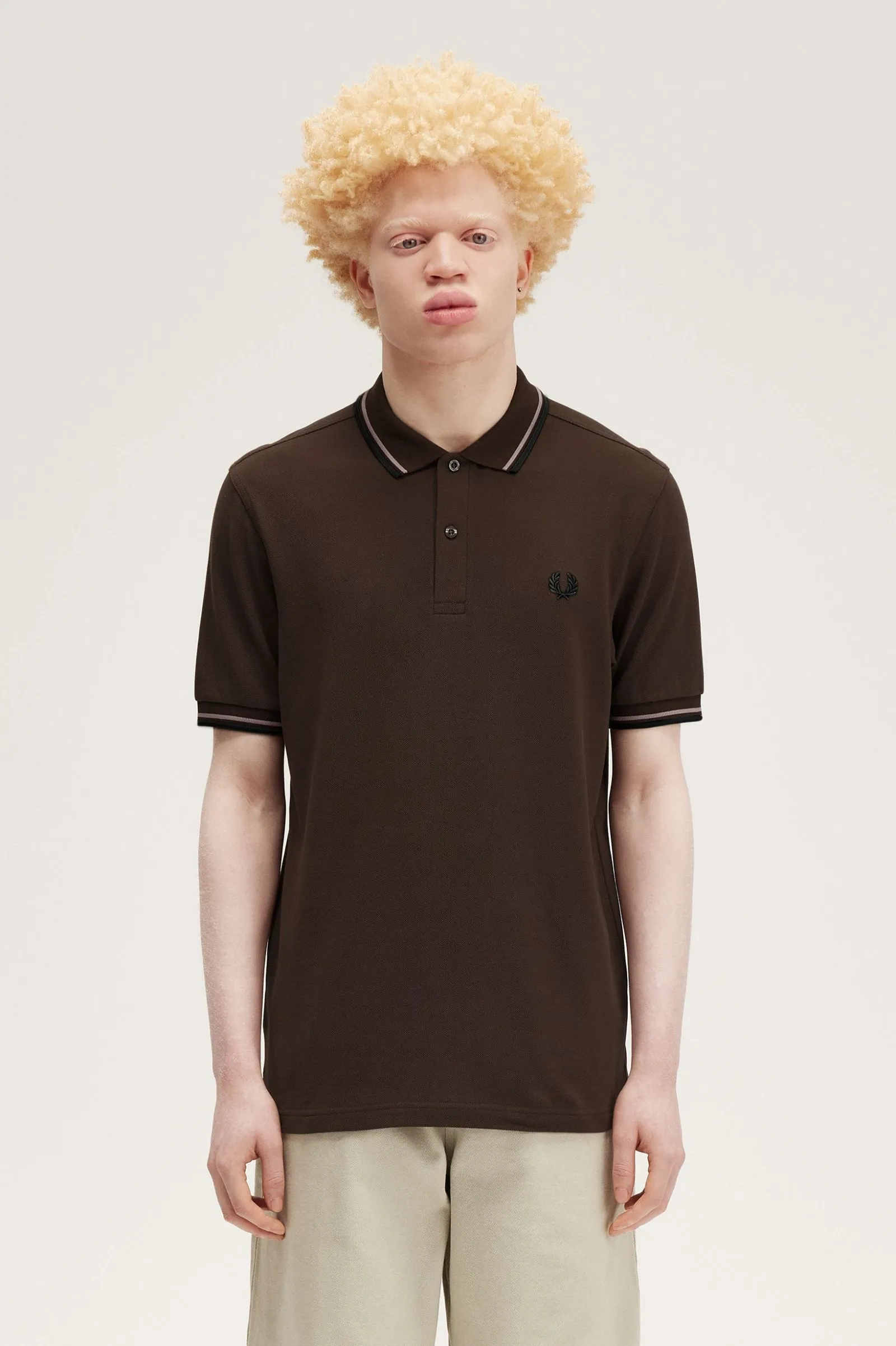 Fred Perry Polo Burnt Tobacco / Dark Pink / Black