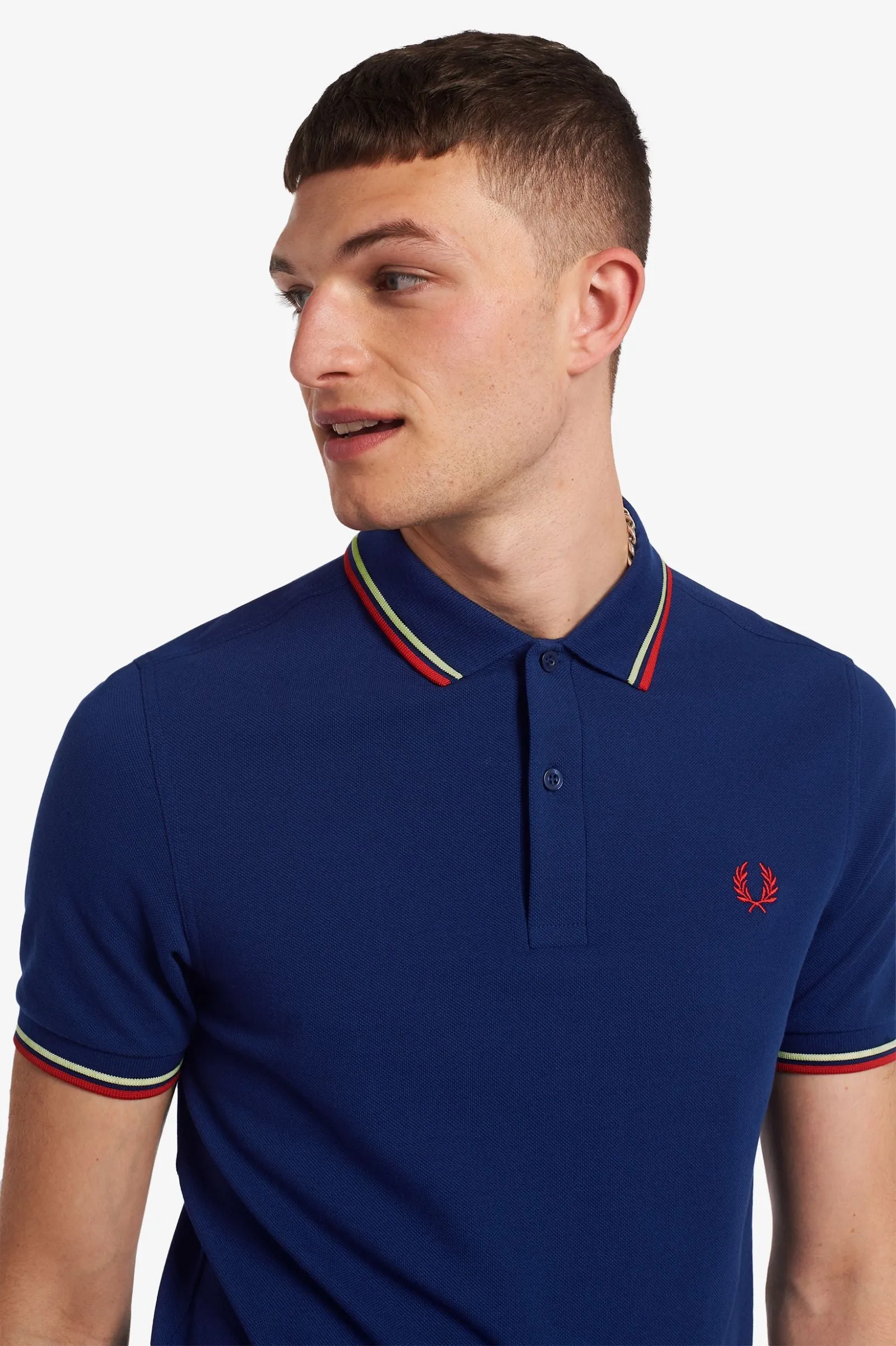Fred Perry Polo French Navy / Wax Yellow / Washed Red