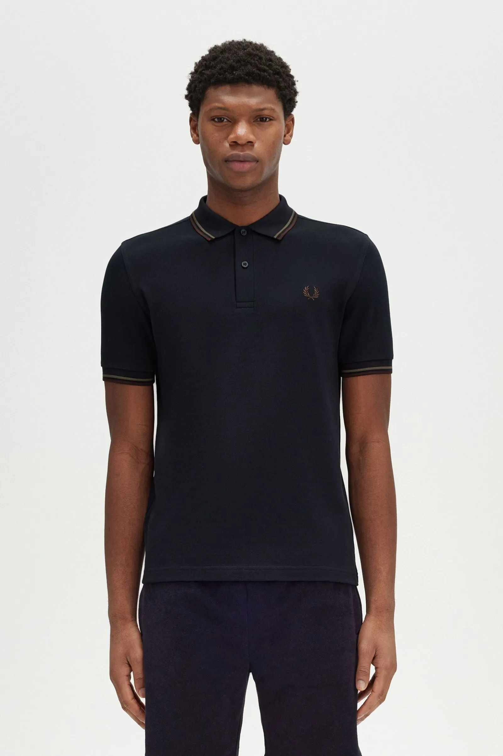 Fred Perry Polo Navy / Laurel Wreath Green / Carrington Brick