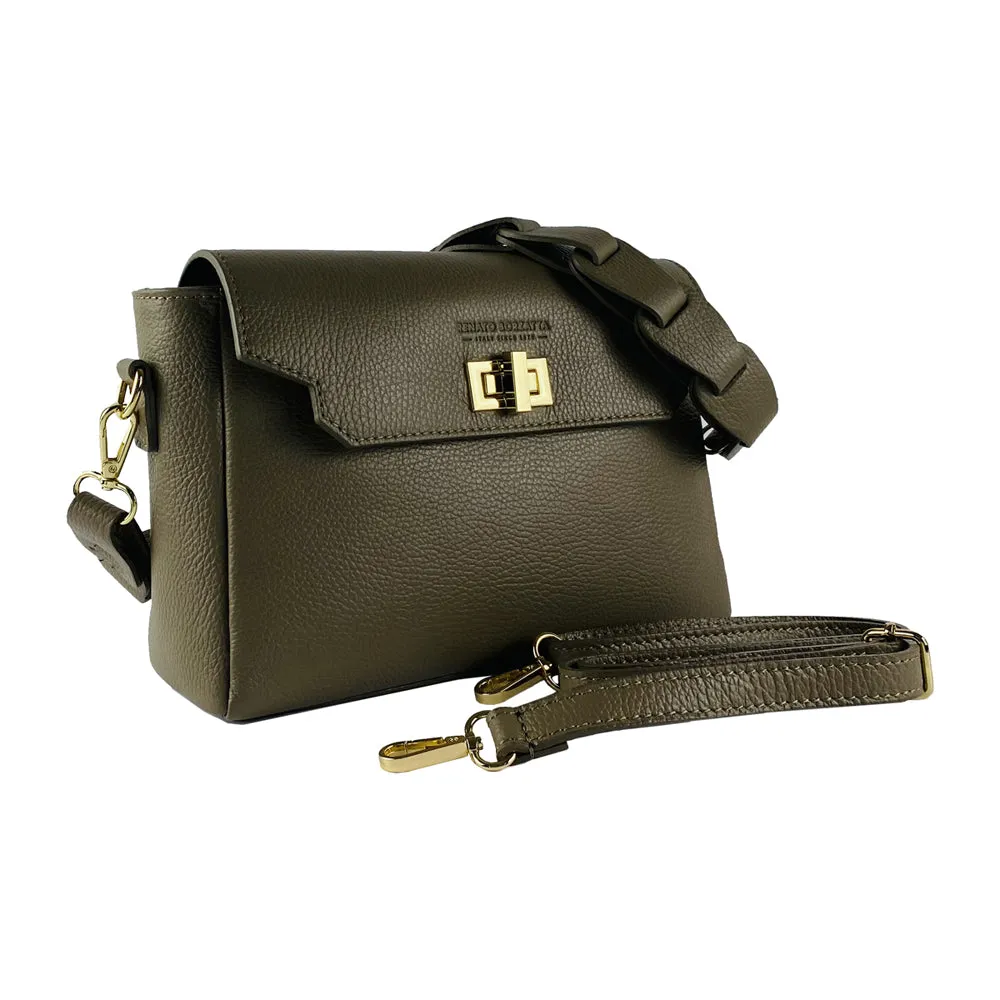 Genuine Leather Woman Bag with Braided Shoulder Strap