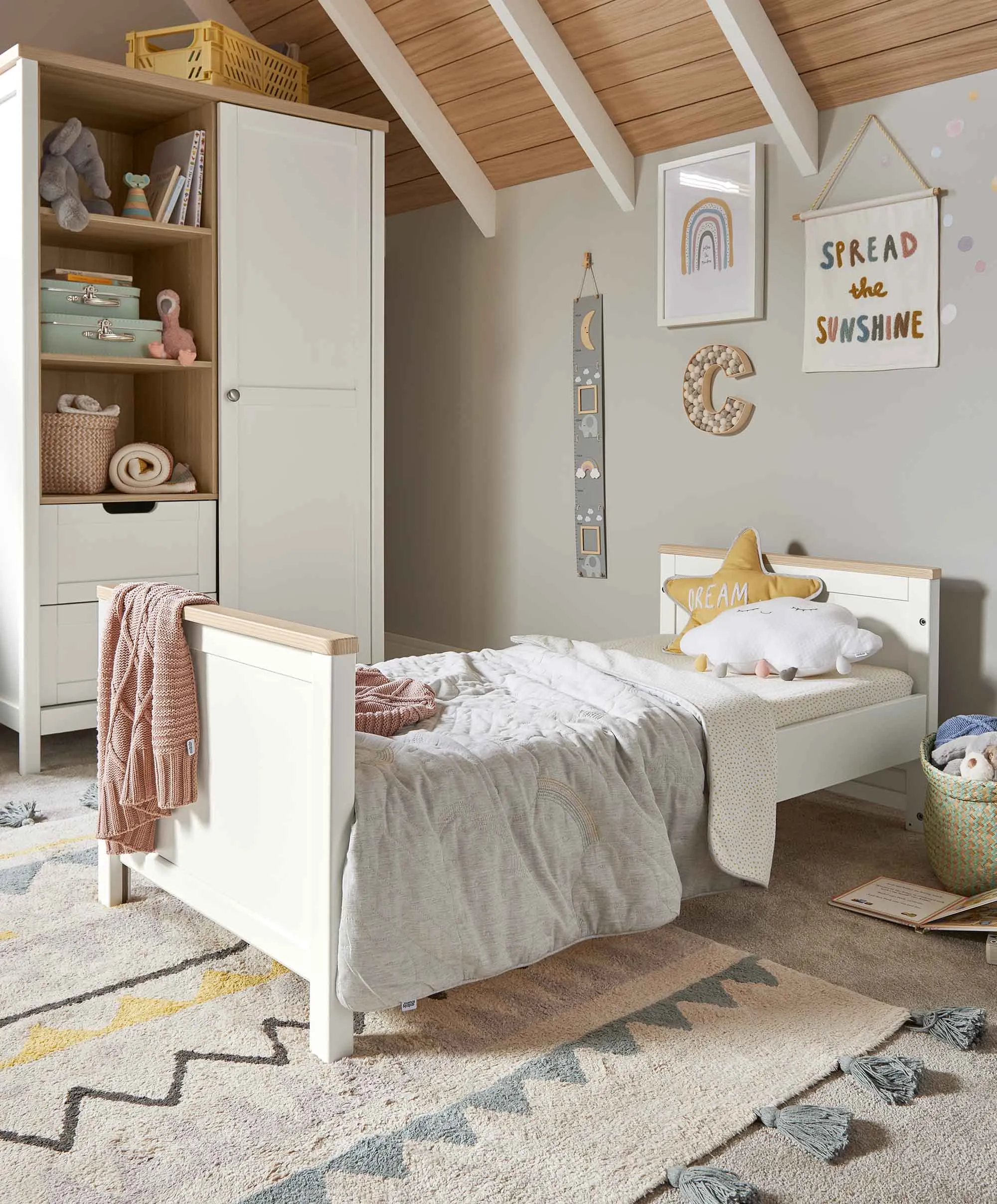 Harwell Cotbed & Wardrobe Furniture Set - White