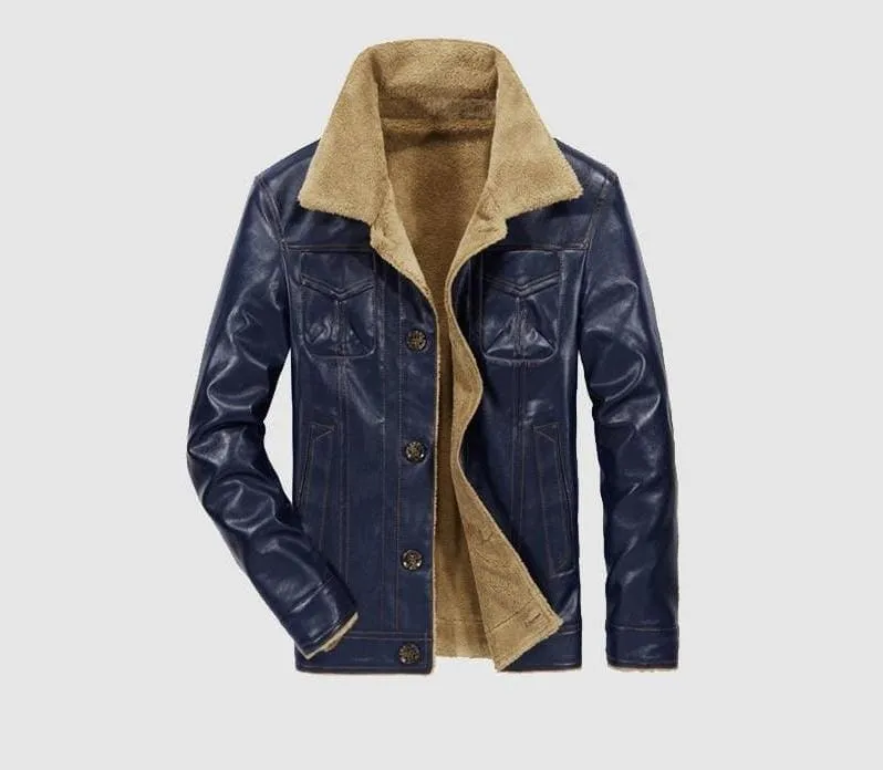 Leather jacket fur lined