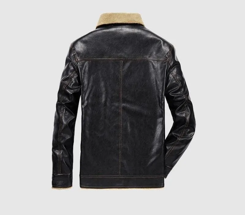 Leather jacket fur lined
