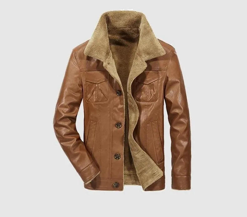 Leather jacket fur lined
