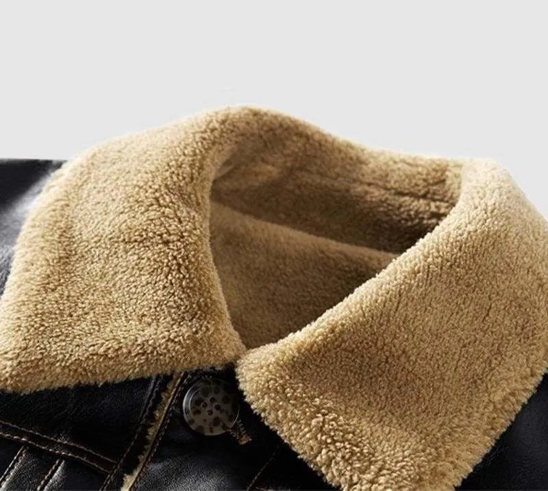 Leather jacket fur lined