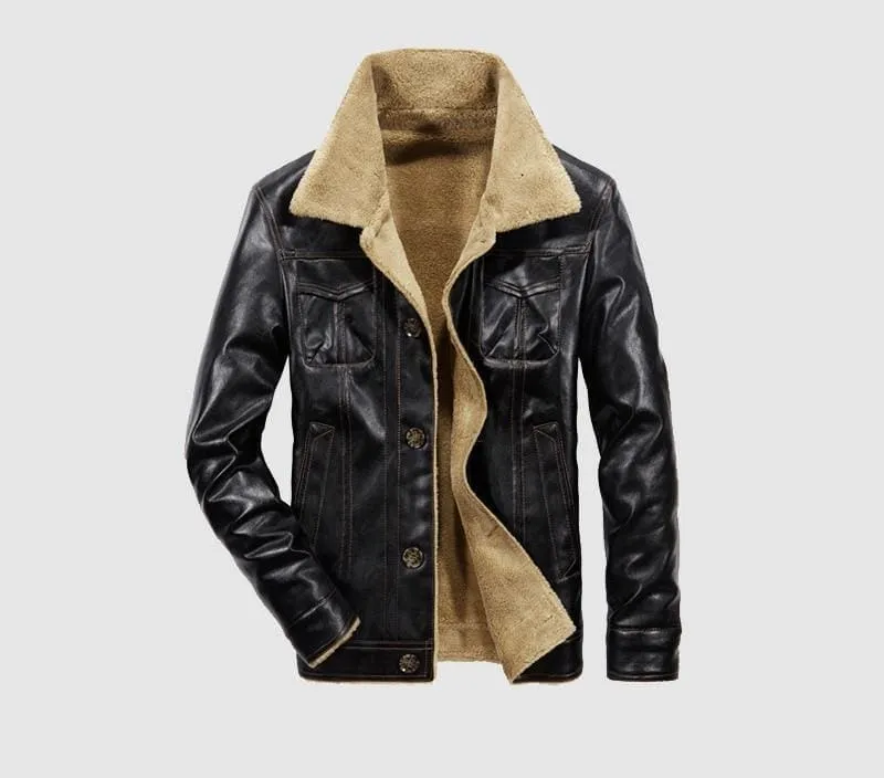 Leather jacket fur lined