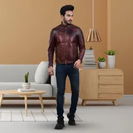 MENS LEATHER JACKET 410143(2 TONE)