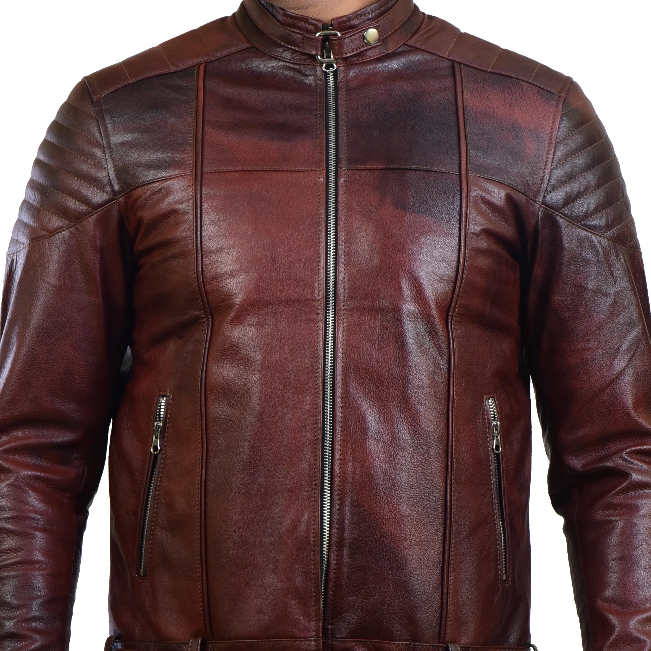MENS LEATHER JACKET 410143(2 TONE)