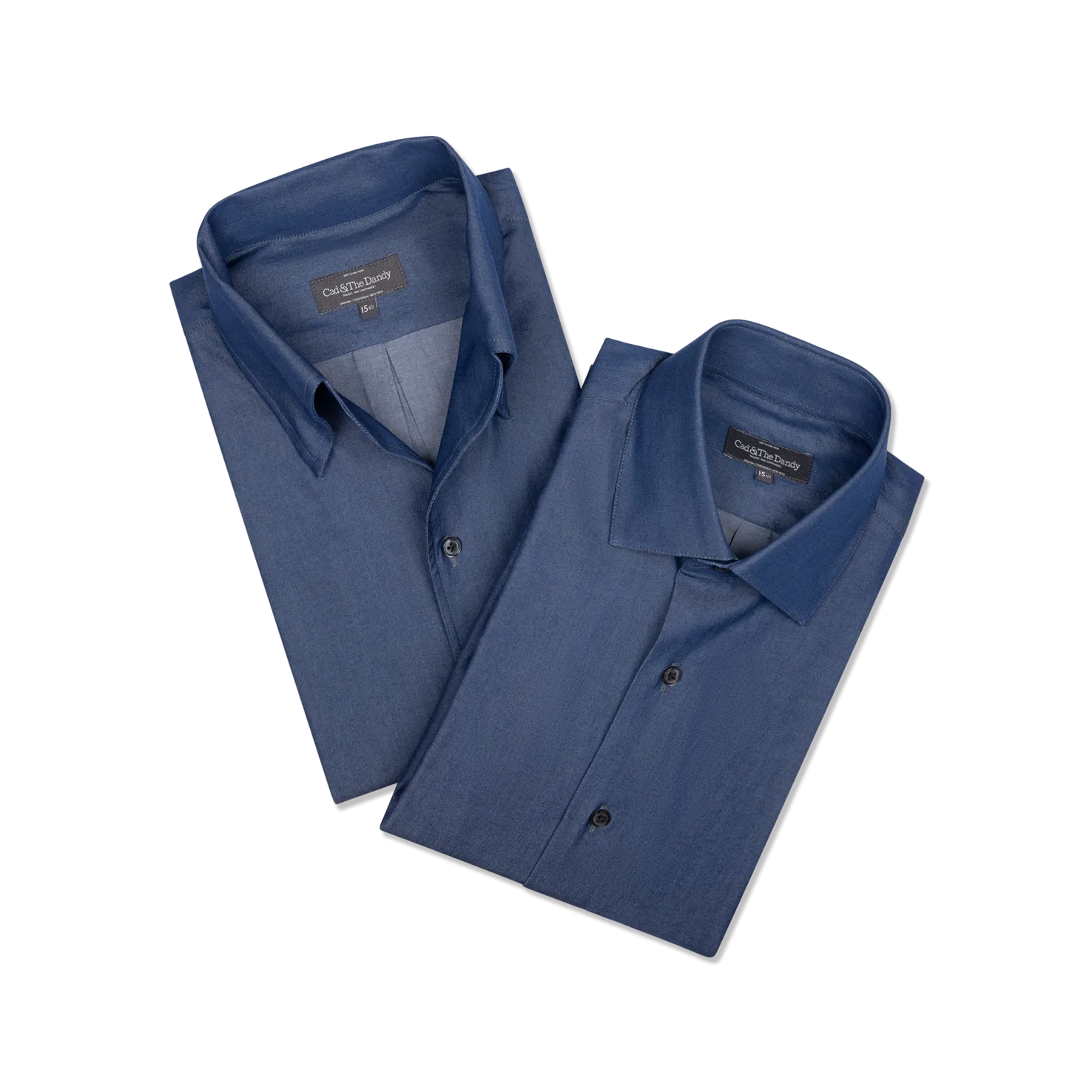 One Piece Collar Shirt in Dark Wash Denim
