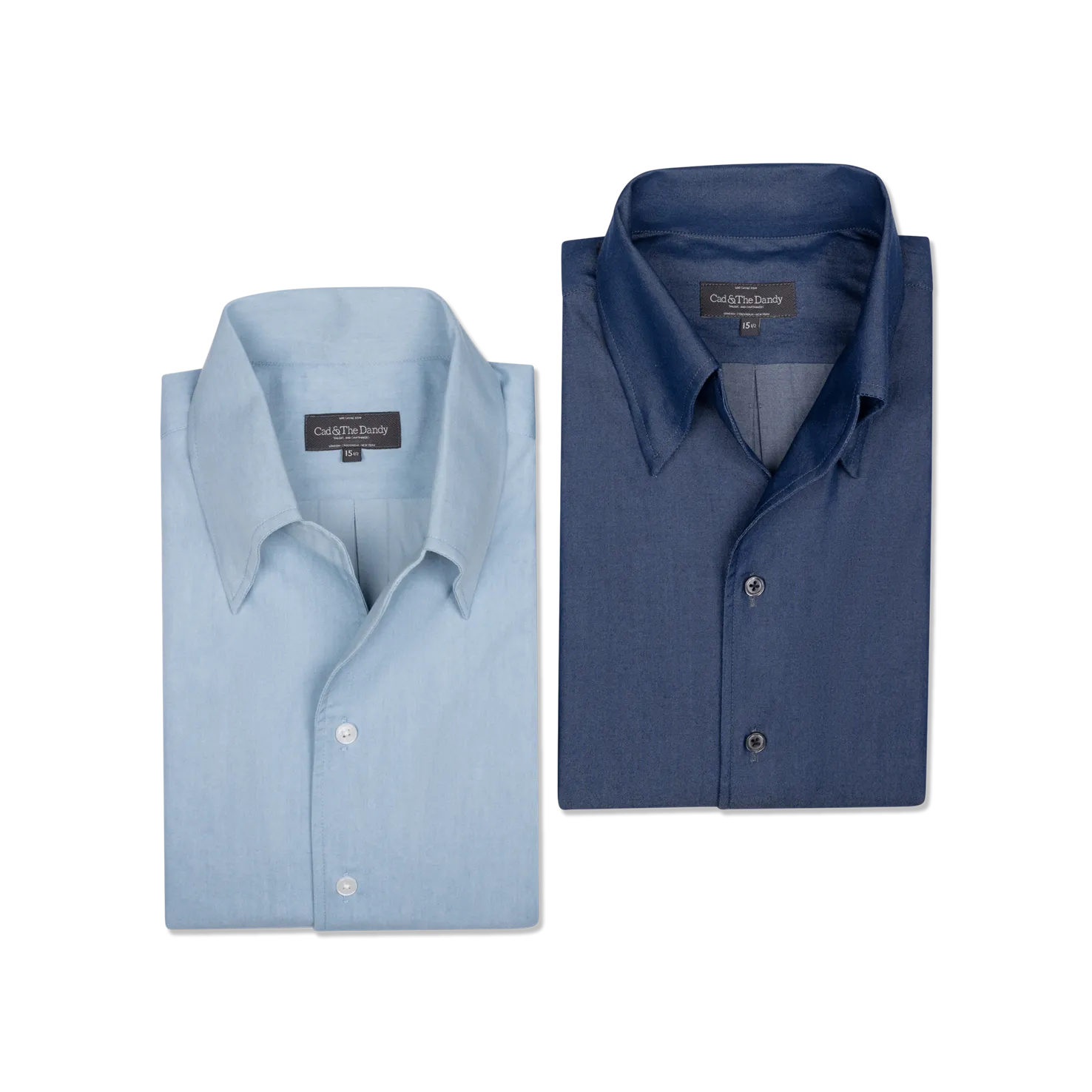 One Piece Collar Shirt in Dark Wash Denim