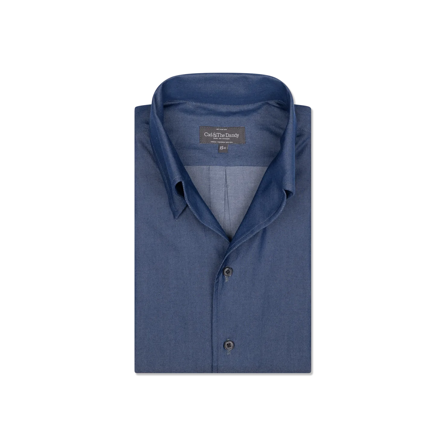 One Piece Collar Shirt in Dark Wash Denim