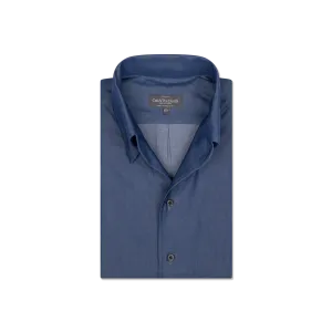 One Piece Collar Shirt in Dark Wash Denim