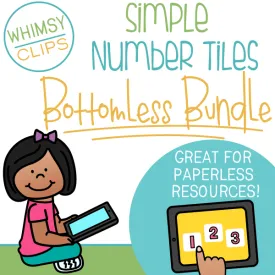 Simple Number Tiles Clip Art -  BOTTOMLESS Bundle - Moveable Images