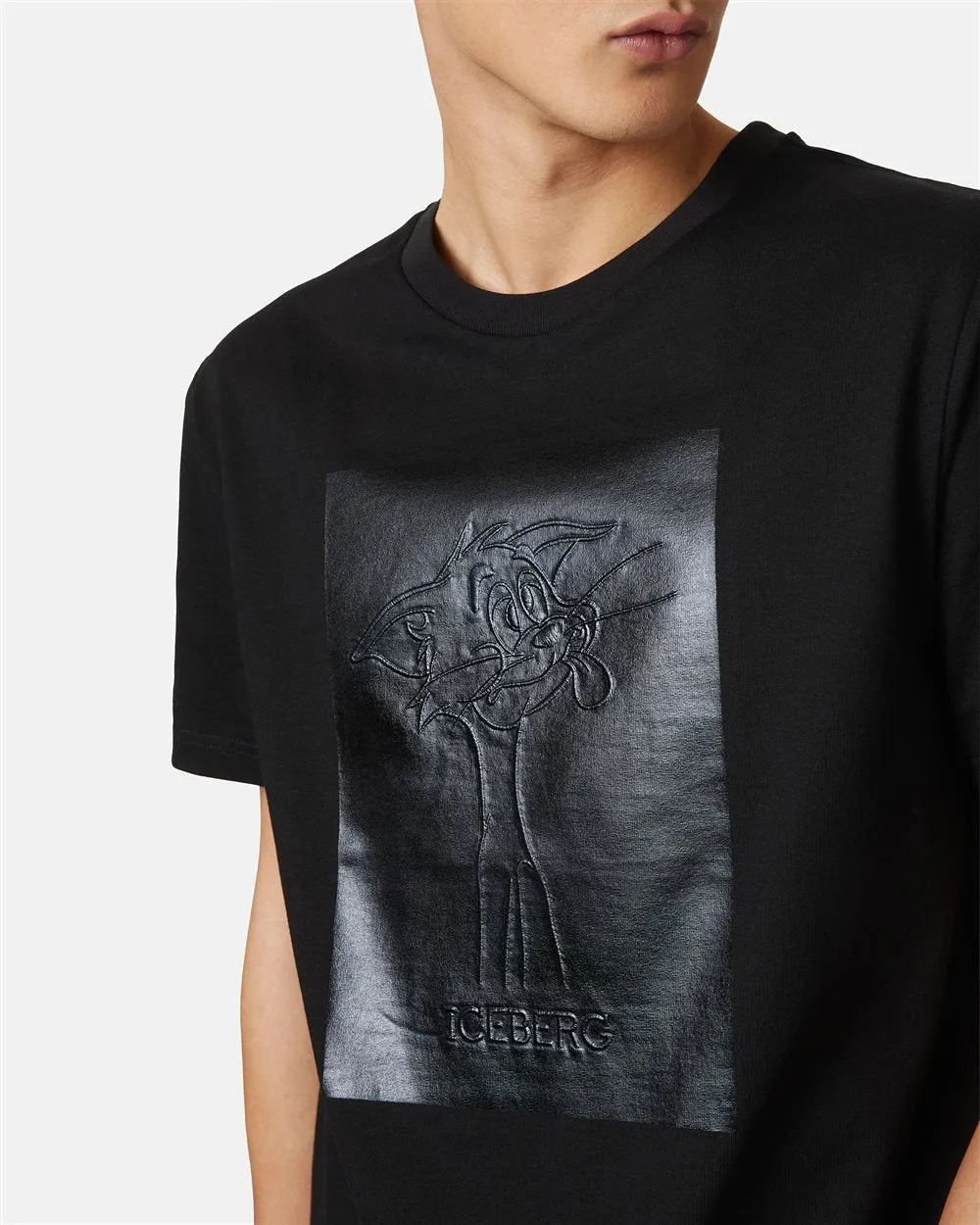 T-shirt with Tom embroidered and rubberized (Black) - I24F02B63049000