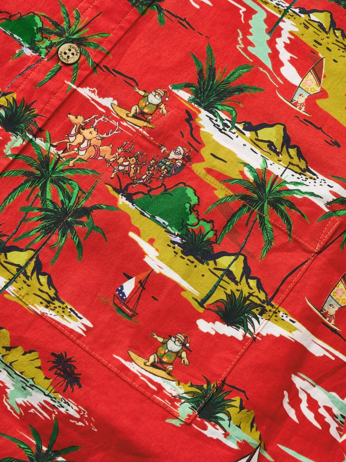 Tropical Christmas Cheer Cotton Shirt