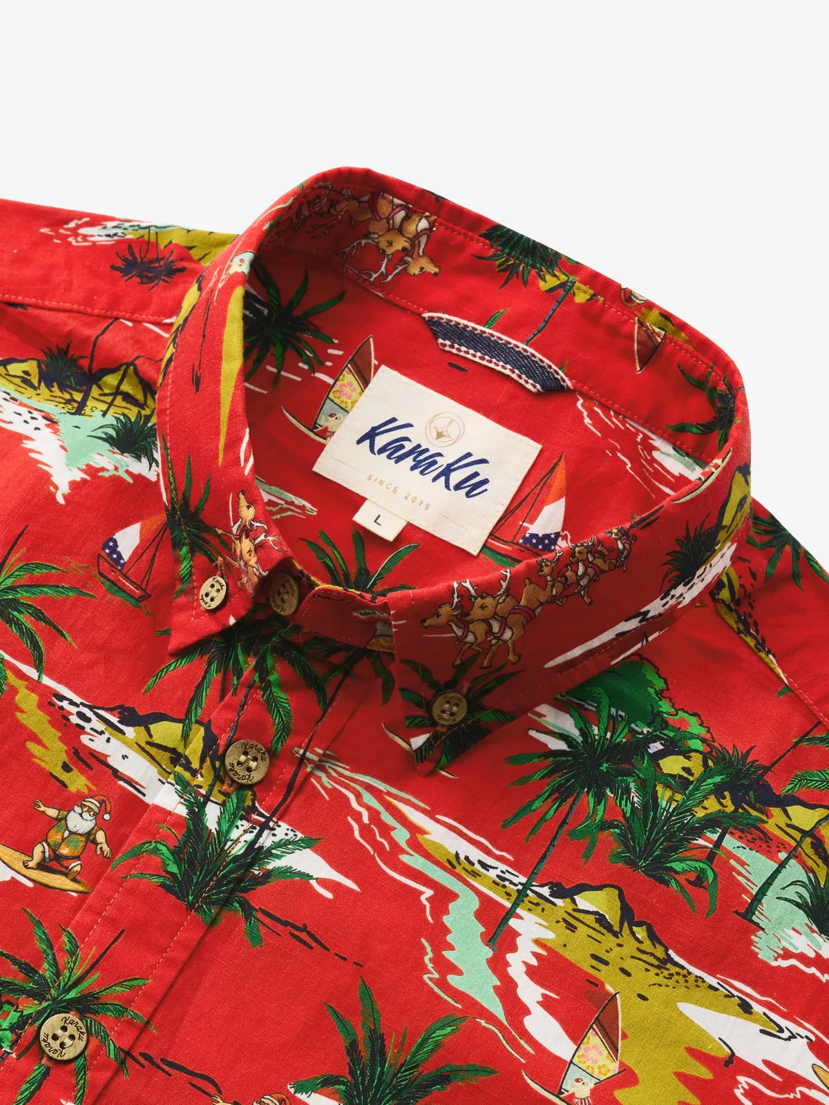 Tropical Christmas Cheer Cotton Shirt