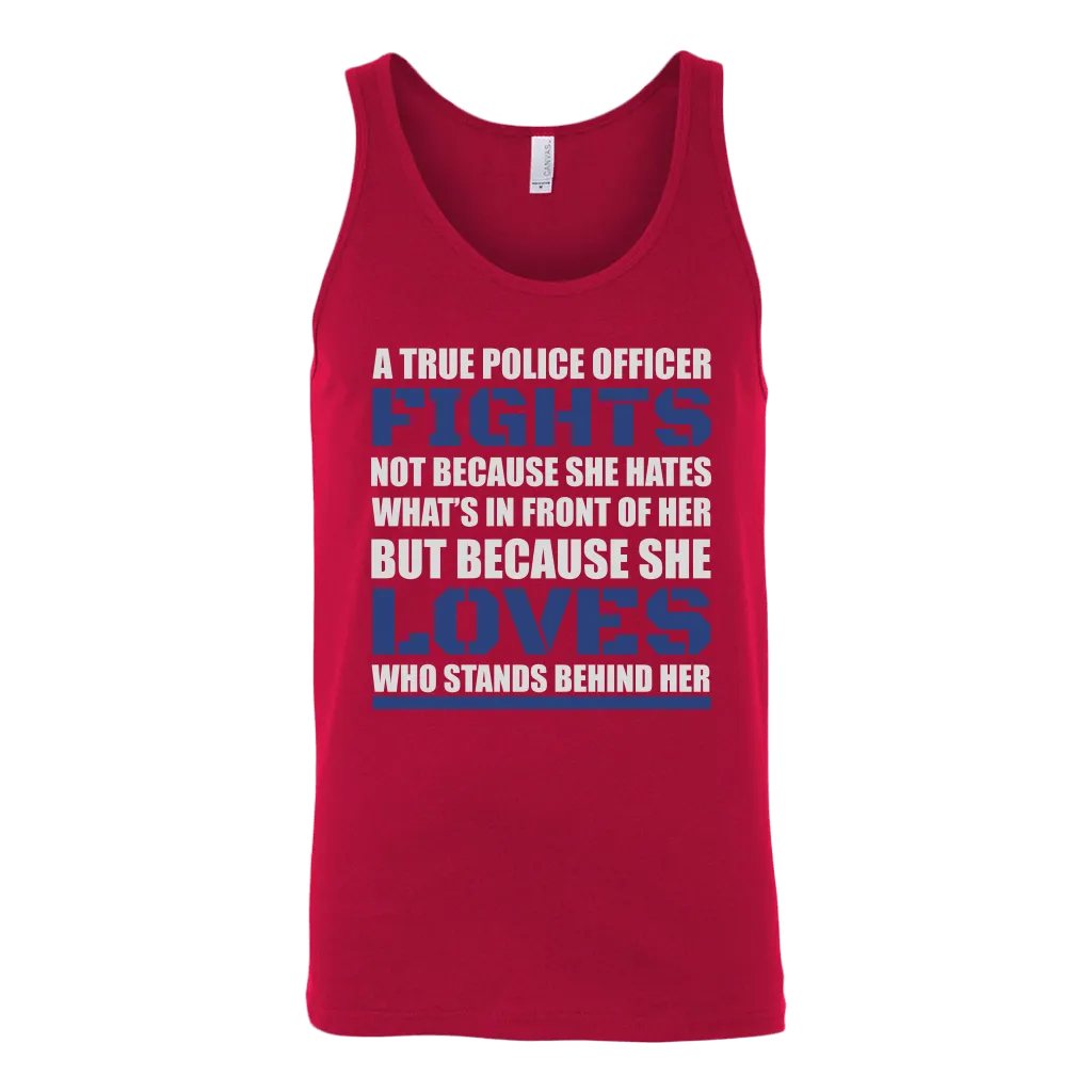 True Police Officer Thin Blue Line Tank Top
