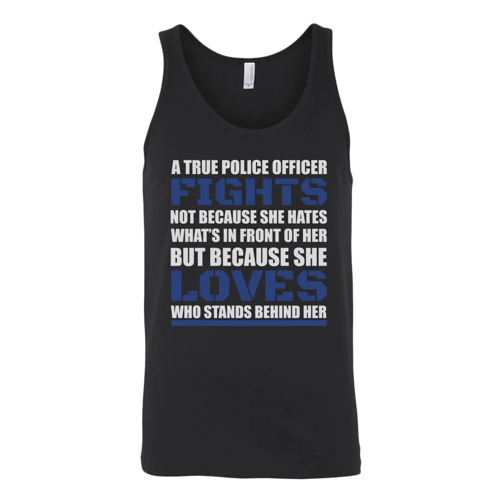 True Police Officer Thin Blue Line Tank Top