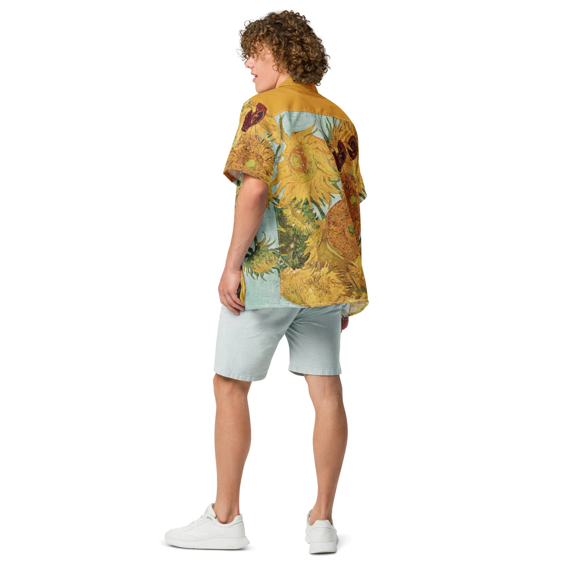 Van Gogh Inspired Sunflowers Button-Up Shirt