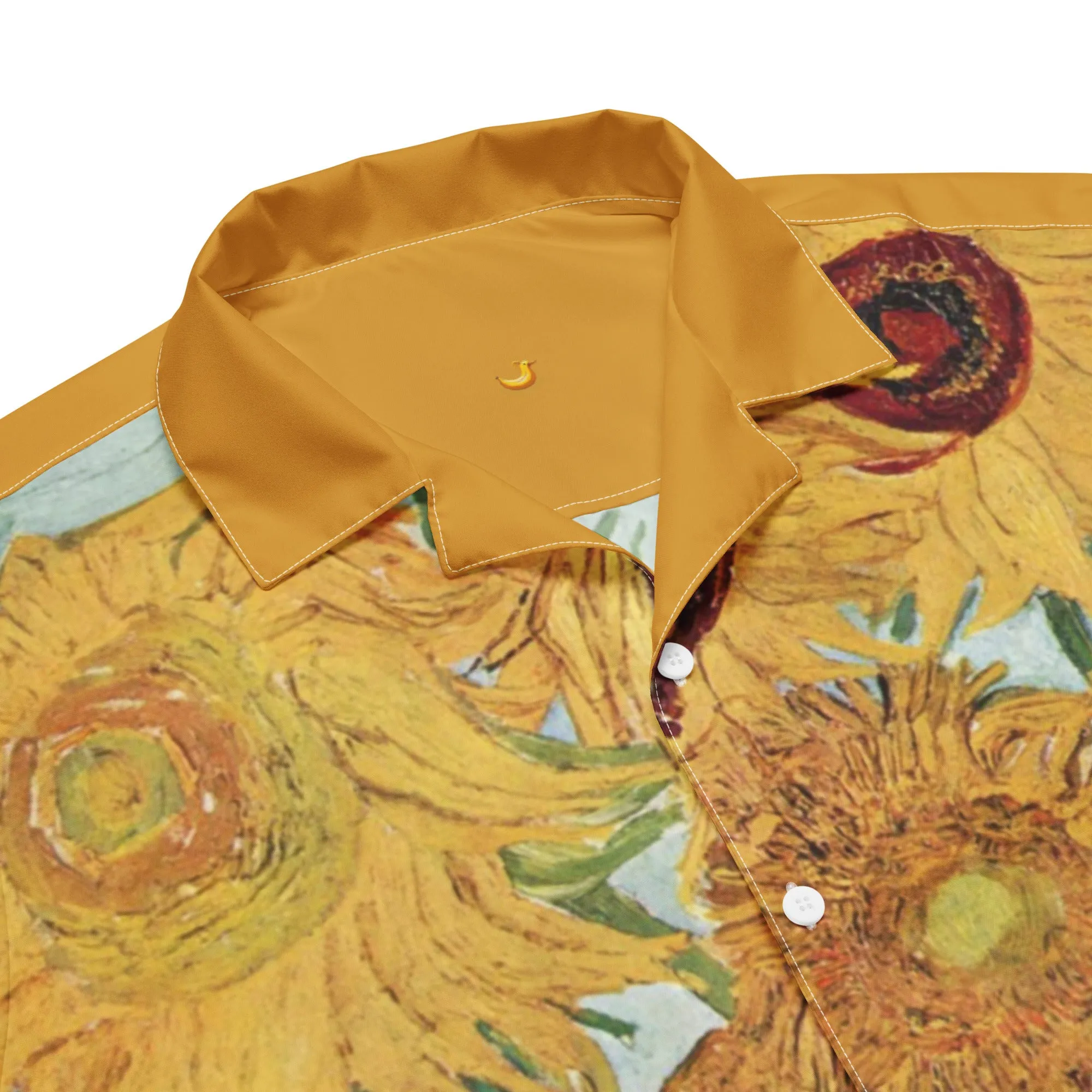 Van Gogh Inspired Sunflowers Button-Up Shirt
